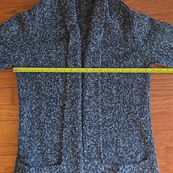 Vintage Italian Wool Blend Open Front Cardigan Sweater Neutral Cozy Size M - Picture 12 of 14
